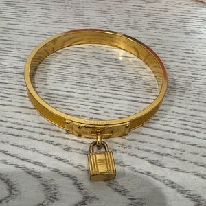 Hermes Gold Padlock Bracelet